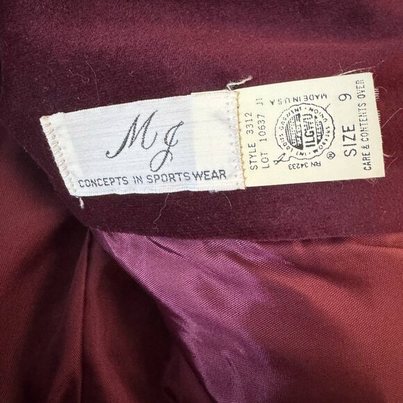 Vintage MJ Concepts in Sportswear Velvet Blazer - Size 9 - Picture 3 of 3